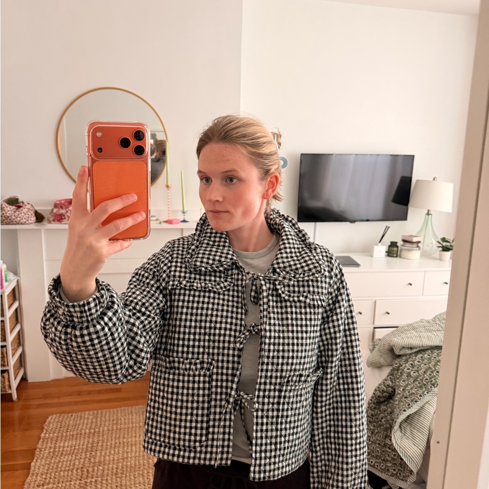 Avec Les Filles Gingham Quilted Jacket